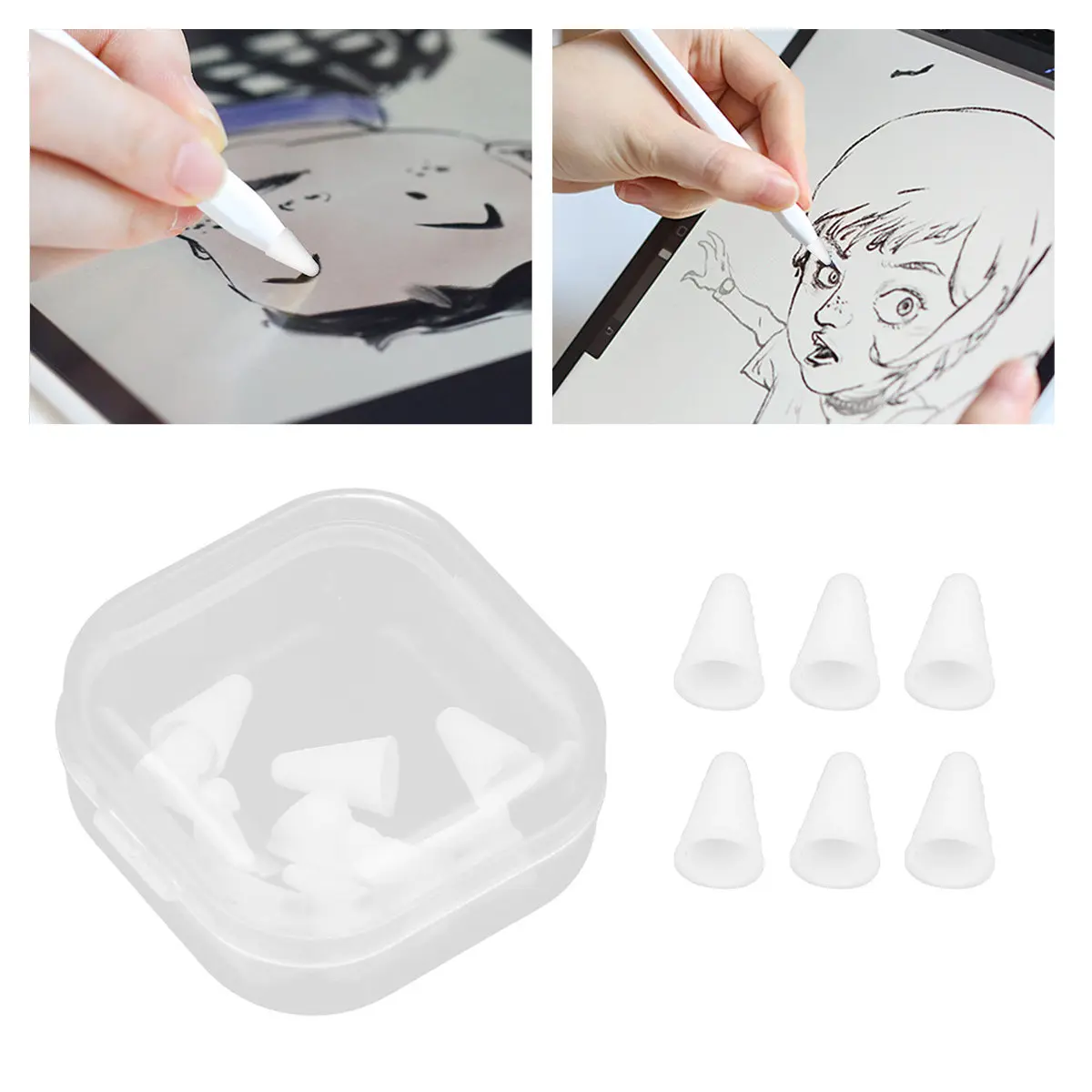 

8Pcs Silicone Stylus Cover Protective Nib Case for Pencil 1 2 Enhanced Grip Noise Reduction Stylus Cover