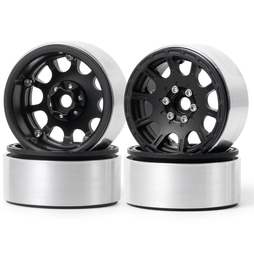 AXSPEED 4 stuks 1.9/2.2 inch Legering Metalen Beadlock Velgen voor 1/10 Schaal AXIALE SCX10 D90 CC01 RC Crawler Auto Upgrade Onderdelen