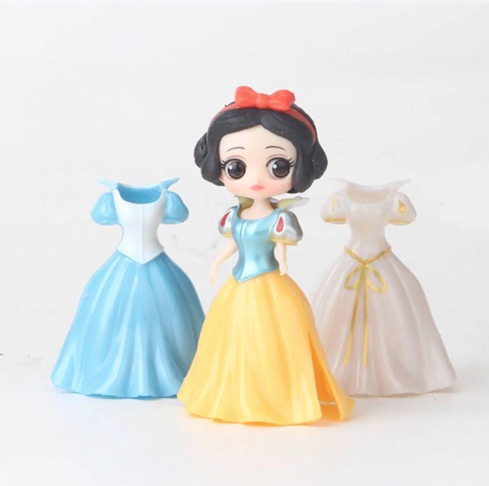 Disney-piezas de 18 piezas, princesa Cenicienta, Elsa, Sofía, Blancanieves, sirena con Clip mágico, vestido de cambio, regalo creativo