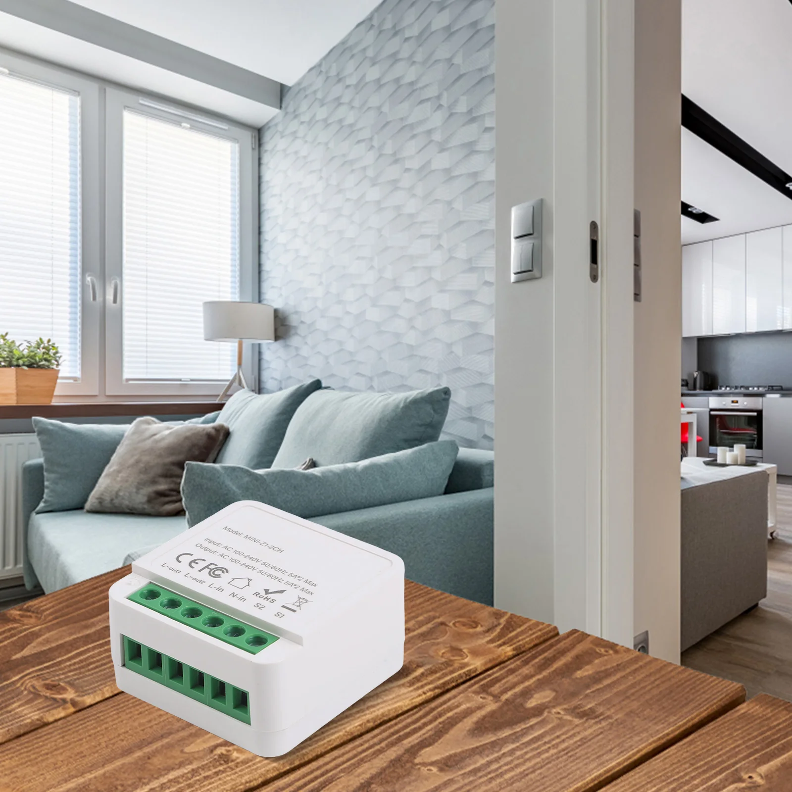 For Smart Automation Module 10A Switch Compatible with For Tuya For For 2 Gang 2 Way Control Remote and Voice Control Enabled