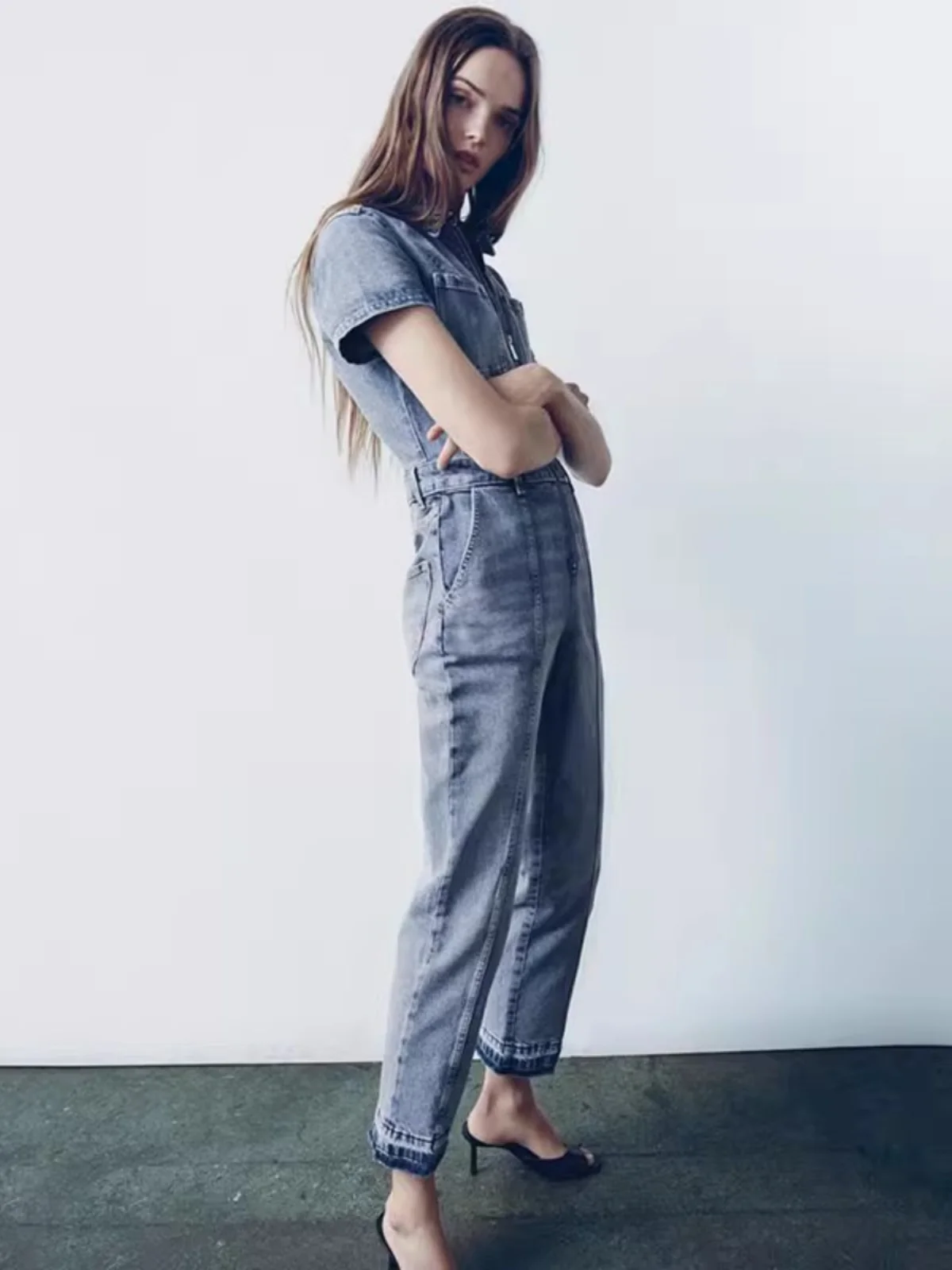 

Новые осенние женские модные облегающие джинсы ort Sve Long Jeans Rer, прямые длинные брюки со средней талией, уличная повседневная одежда