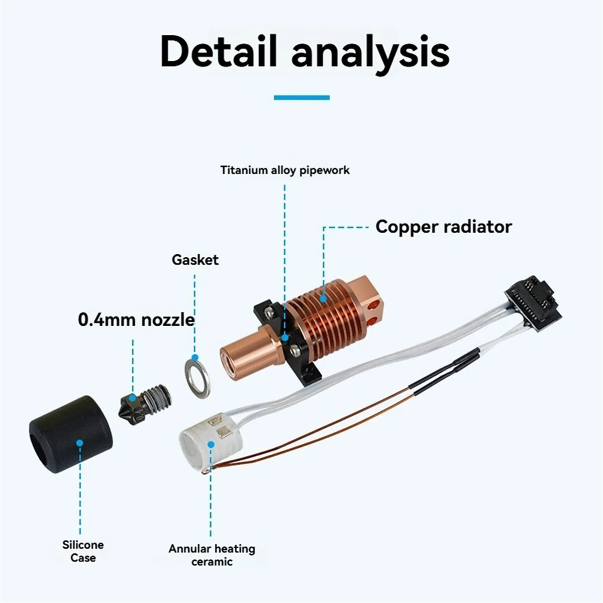 T27C For Bambu Lab P1P P1S Upgraded Hotend Quick Replacement Nozzle Circular Copper Material Radiator Bambu Lab P1 Hotend
