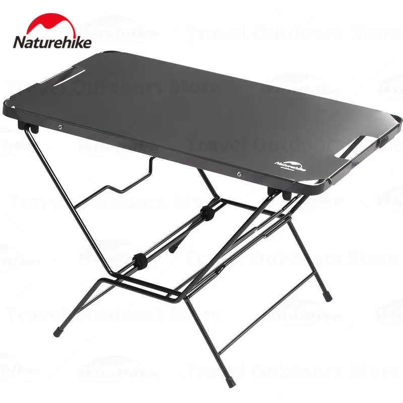 Naturehike Fireside Firewood Table Stainless Steels Folding Camping Table Removable Design Portable Outdoor Picnic BBQ Multipurp