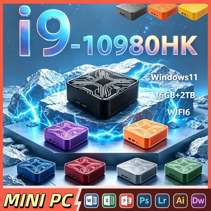 Mini PC Gaming Intel i9-10980HK MINI PC Dual Gigabit Ethernet Mini Desktop Computer Office Home Small Form Factor Windows 11