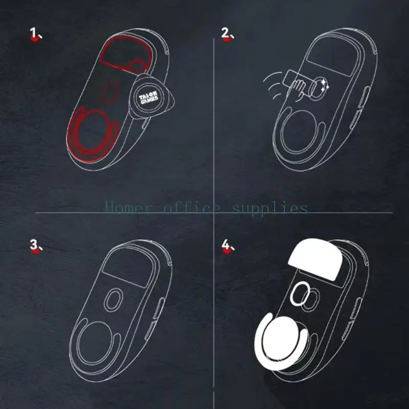 K43B 2Sets Mouse Skates Stickers Pad Mouse Feet Replace for GProX Superlight2 DEX Mouse