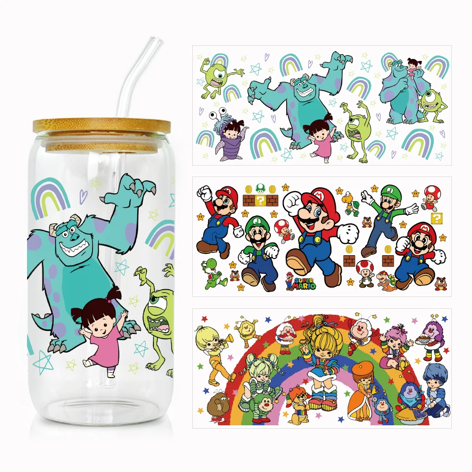 UV DTF Fast shipping multiple sizes customized waterproof durable Libbey Glass