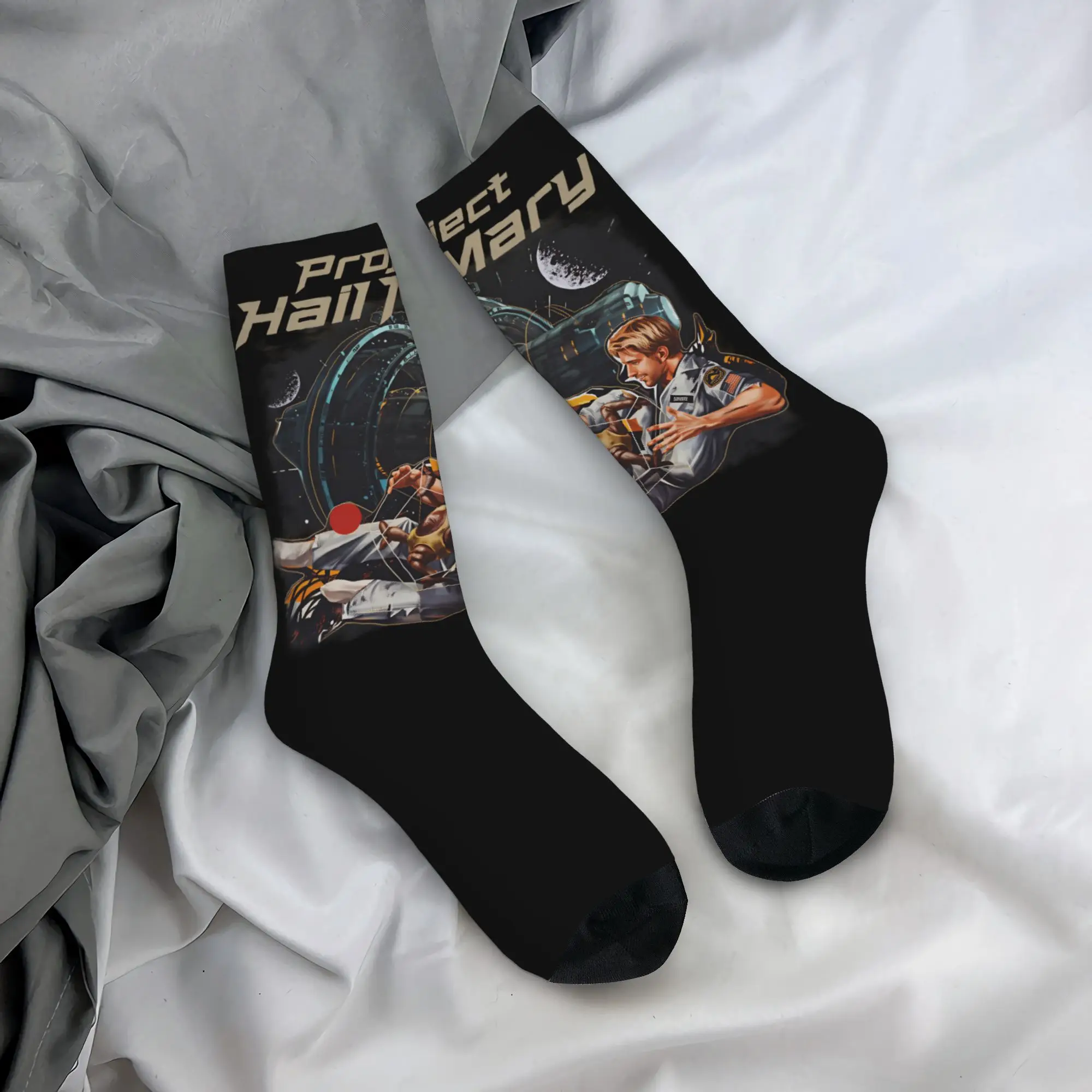 

Носки Project Hail Mary 2026: Готические мужские носки средней мягкости, осенние, с графическим рисунком, нескользящие, для велоспорта, подарок