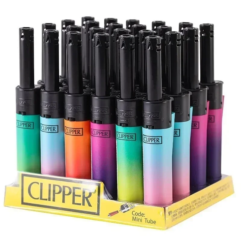 Clipper Long Tube Electronic Inflatable Lighter Mosquito Incense Strip Mini Open Flame Igniting Gun Cigarette Accessories