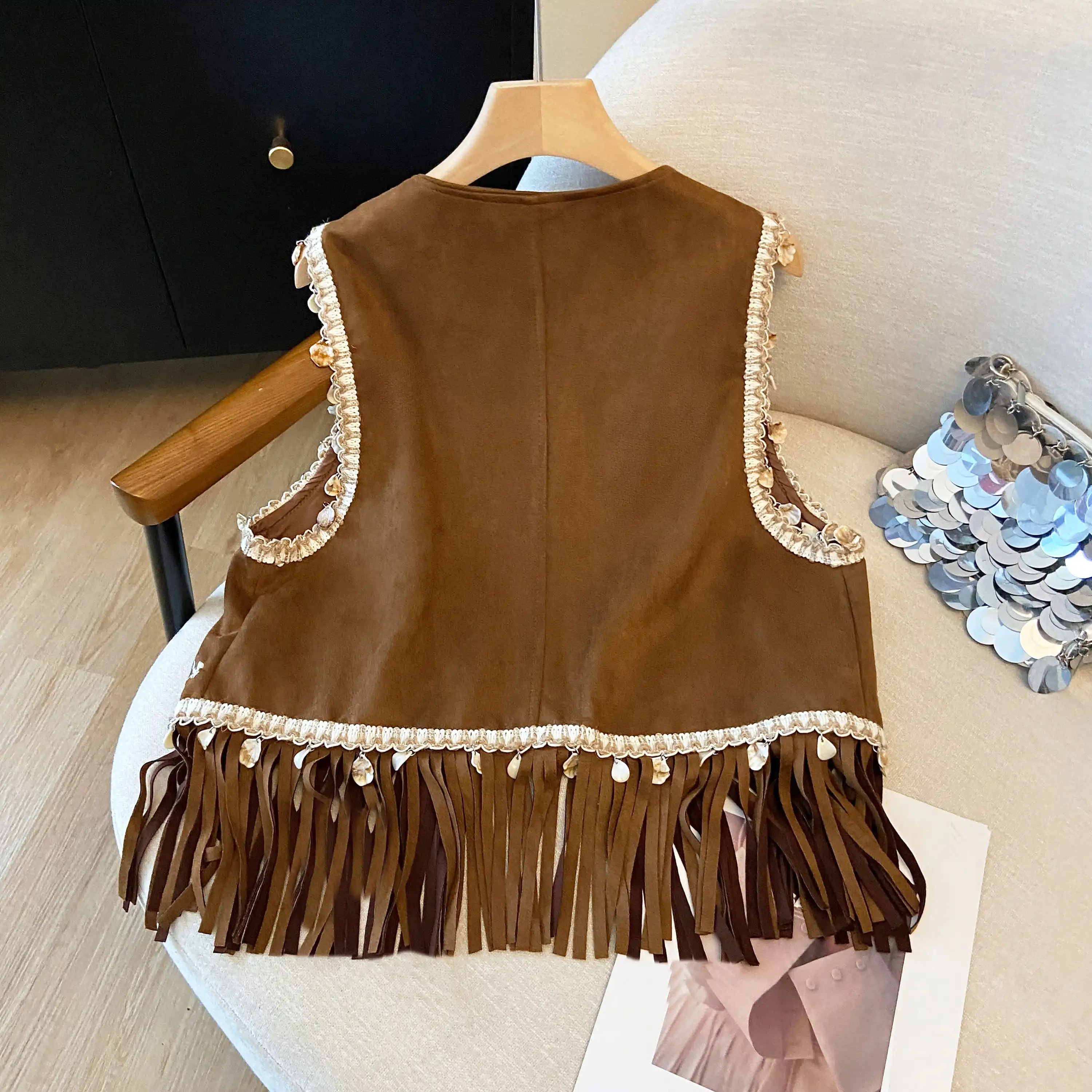 n Sle brodé ell pendentif frangé ort Sve femmes Cardigan minceur vêtements d'extérieur voyage décontracté v-ne Jaet