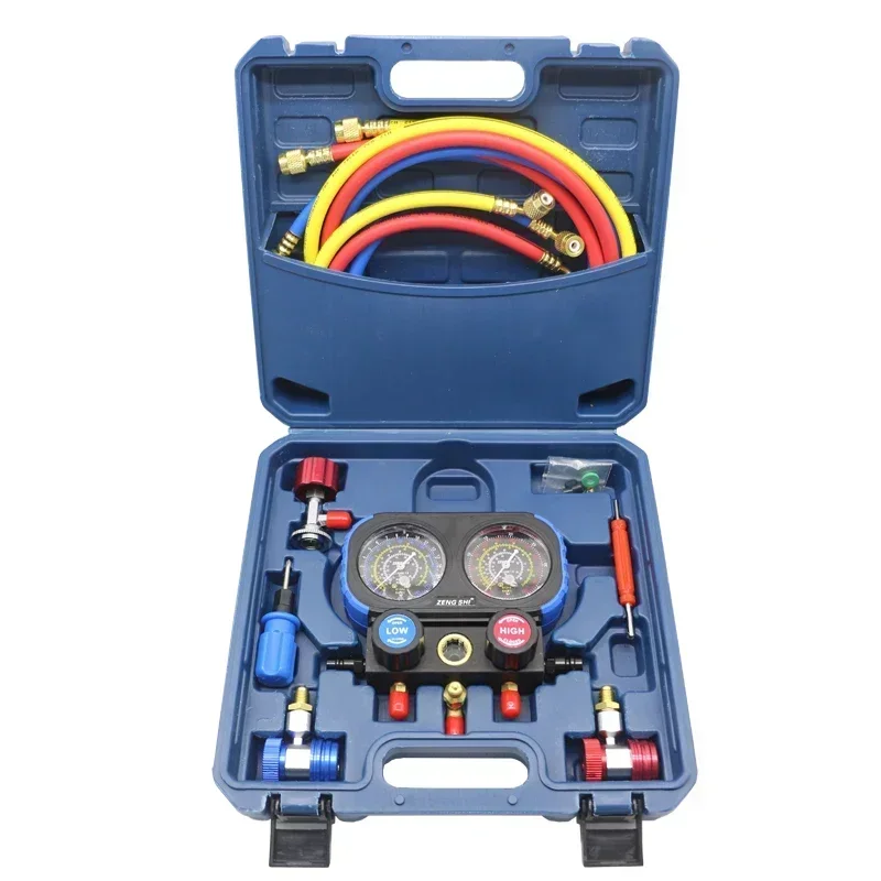 

Automotive communication R134a set, air conditioning charger, universal refrigerant fluoride dual meter