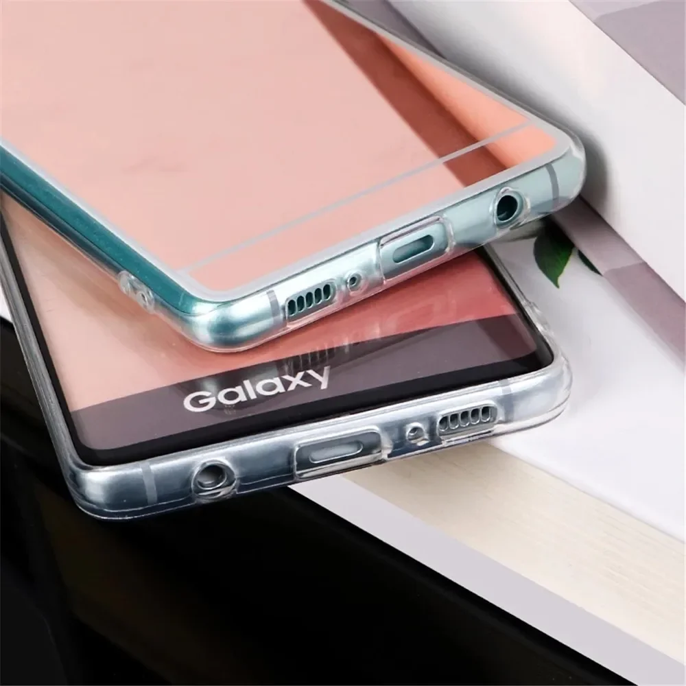 Ayna TPU telefon kılıfı için Samsung A15 A25 A35 A55 A14 A24 A34 A54 A13 A23 A33 A53 A12 A22 A32 A52 A51 A71 A50 arka kapak