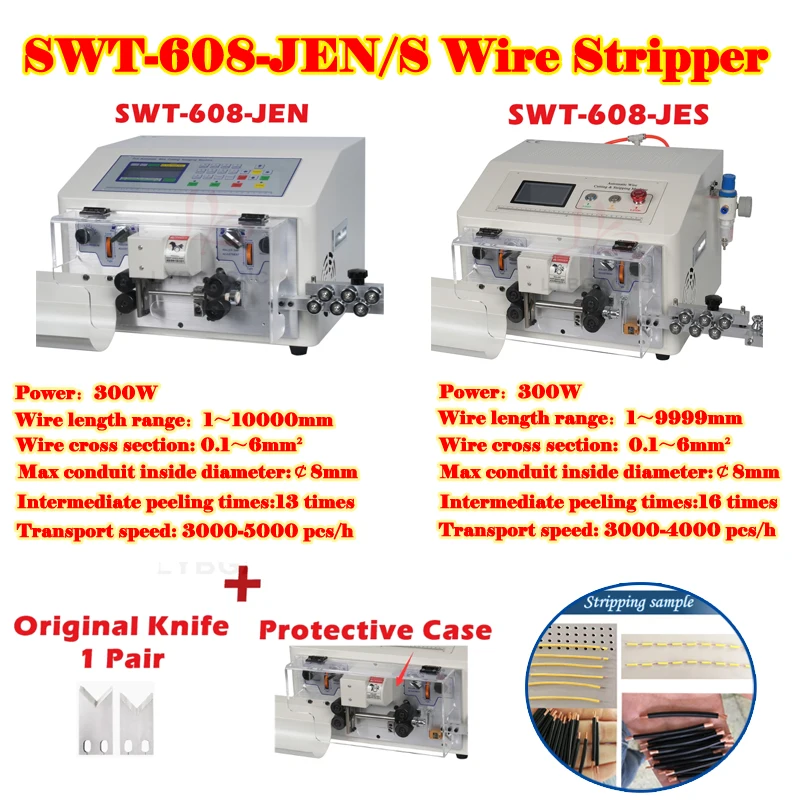 

Upgraded SWT-608-JEN/S Wire Peeling Stripping Cutting Machine Touch Screen For Computer Automatic 0.1-8mm2 AWG8-AWG28 220V 110V