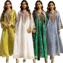 Abaya Dubai Luxury Kebaya Muslim's Dresses Embroidery Kaftan Robe Femme Musulmane Caftan Marocain Turkey Women Islam Jalabiya