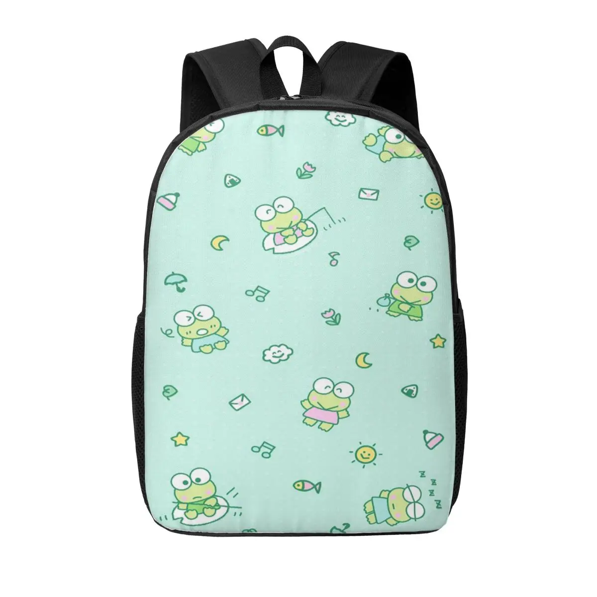 

Забавный рюкзак Keroppi на заказ для женщин и мужчин, сумка для школьников, подходит для 15-дюймовых сумок для ноутбуков