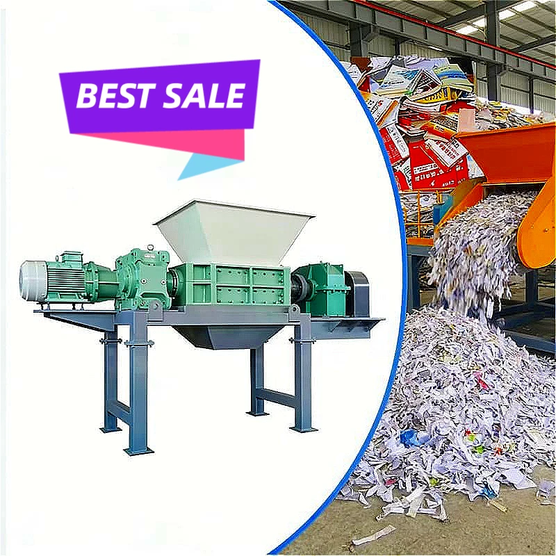 Automatic Double Shaft Wast Tire Shredder Equipment Double Shaft Rubber Shredder Crushing Machines Multifunctional Shredder Sale