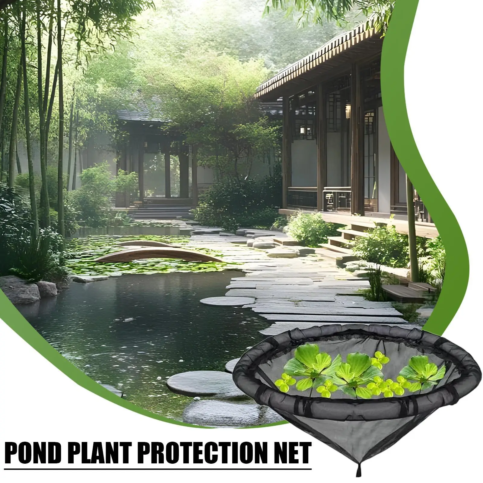 Floating Island Plant Protector Floating Flora Fish Barrier 17.7inch Netting Planter Water Features Decor Fine Mesh for Garden
