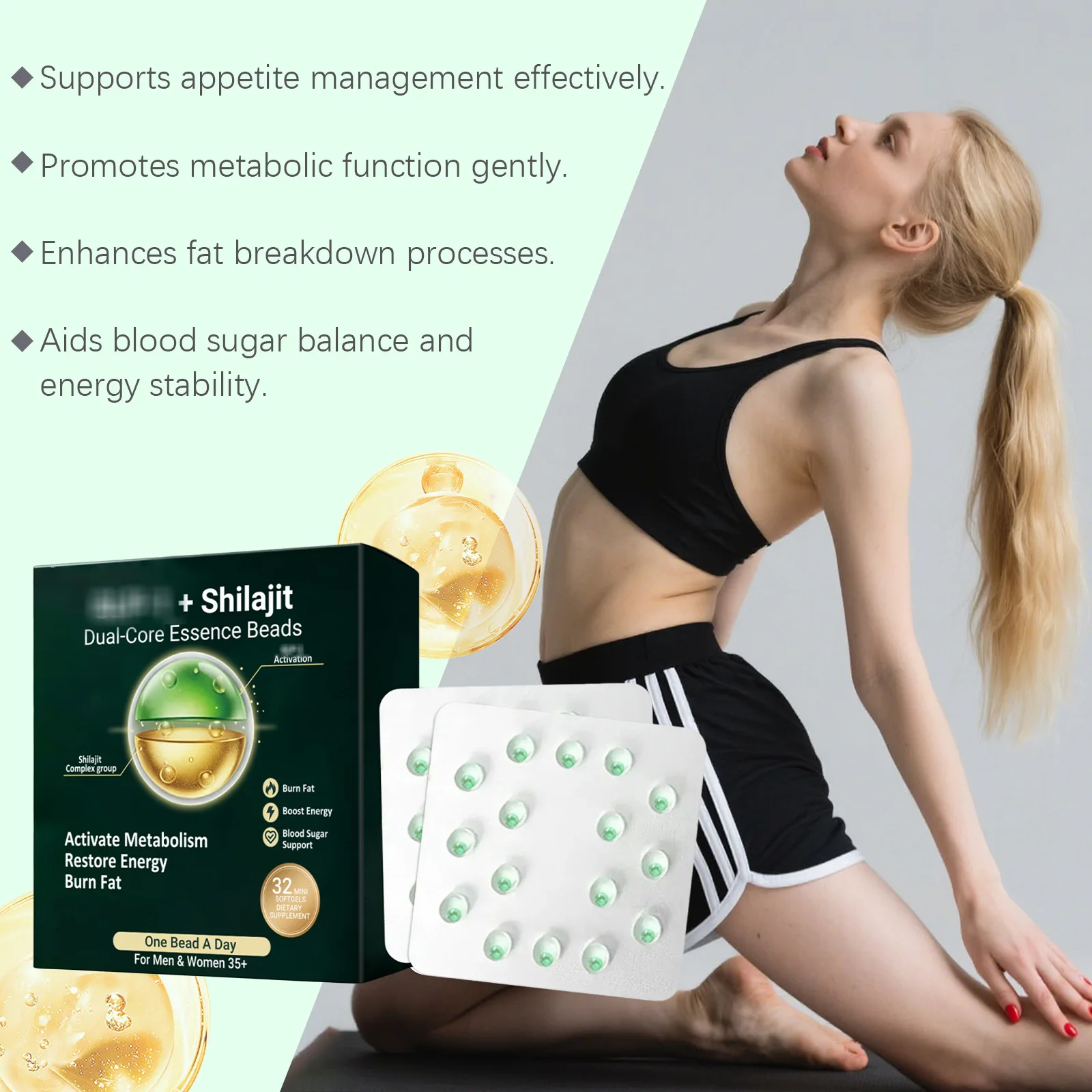 Instant Fat Melting Burst Beads Weight Loss Pills Detox Gut Cleanse Curbs Hunger Speed Up Fat Metabolism Slimming Supplement view 2