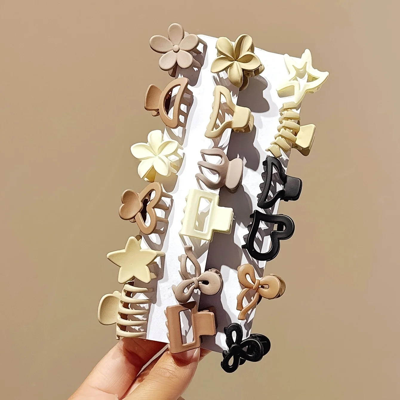 10/20/30pcs Beige Mixed Pack Small Clips, Cute Girl Accessories - Perfect for Daily Use, Special Occasions, or Travel Gifts