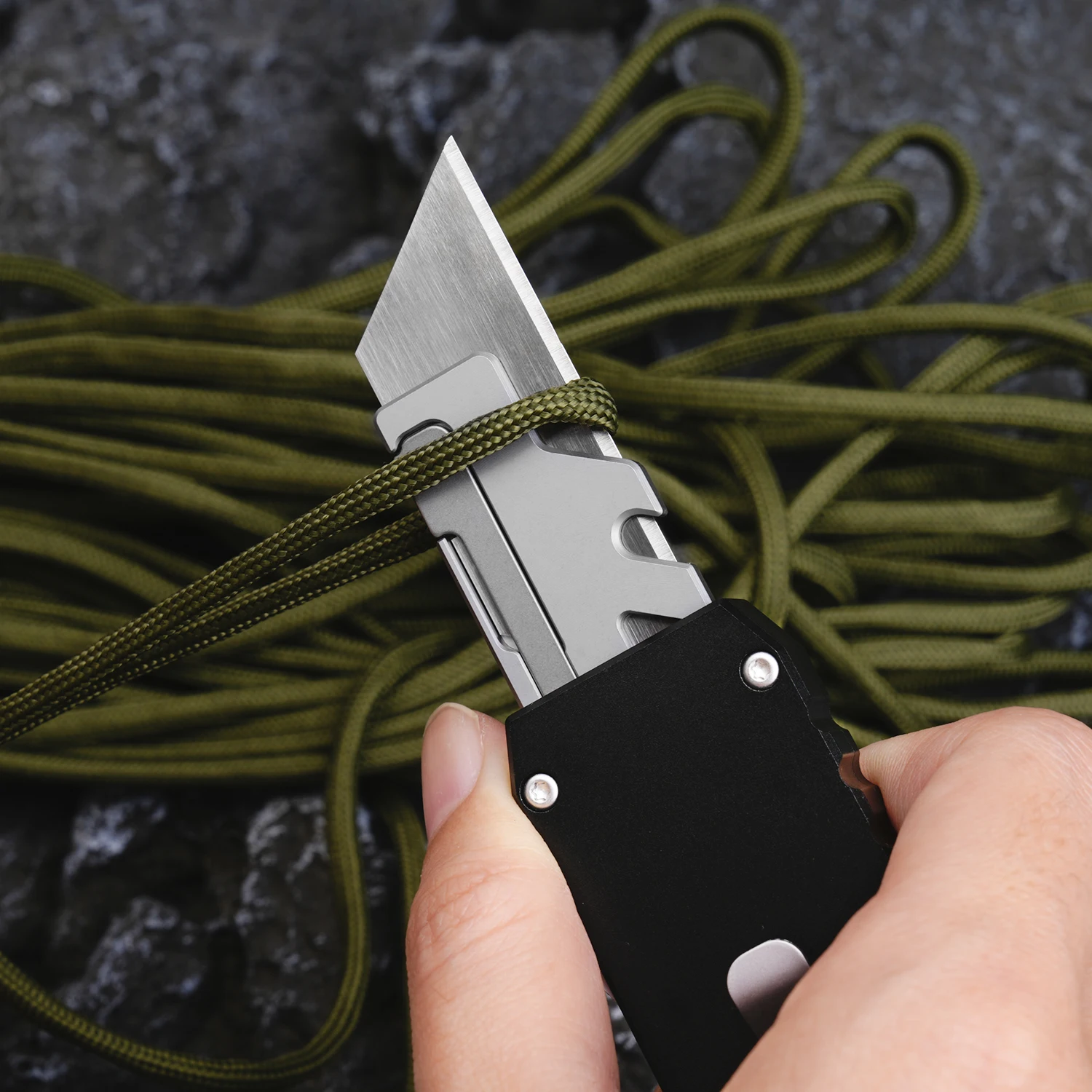 Cuchillo plegable de aleación de aluminio, cuchillo multiusos, cuchillo de corte, cuchillo para herramientas de carpintería, cuchillo de bolsillo para exteriores, EDC multifuncional