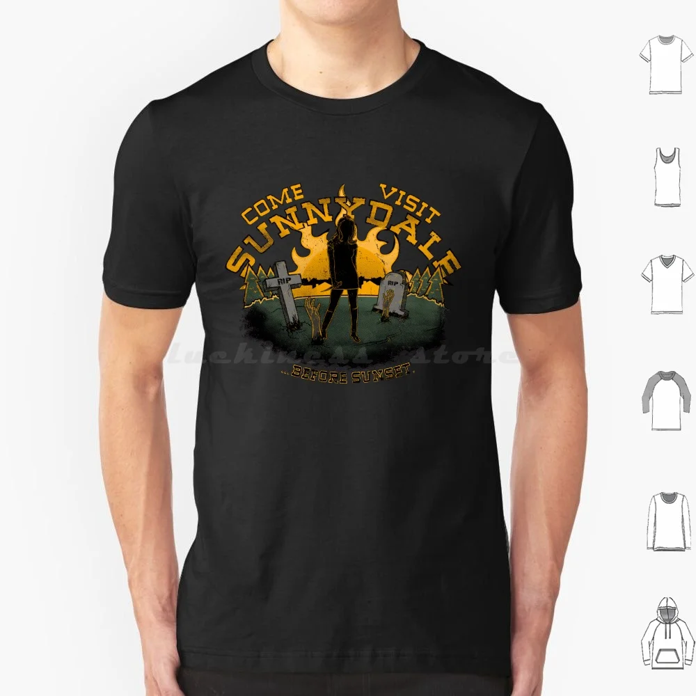 Buffy Vampire T Shirt Cotton Men Women DIY Print Buffy Vampire 90s Greetings Welcome Sunset