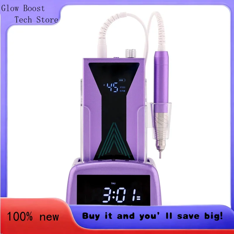 

Glow New Drill Nails Profesional 45000 Low Noise Lcd Display Brushless Nail Drill 85W With Handle