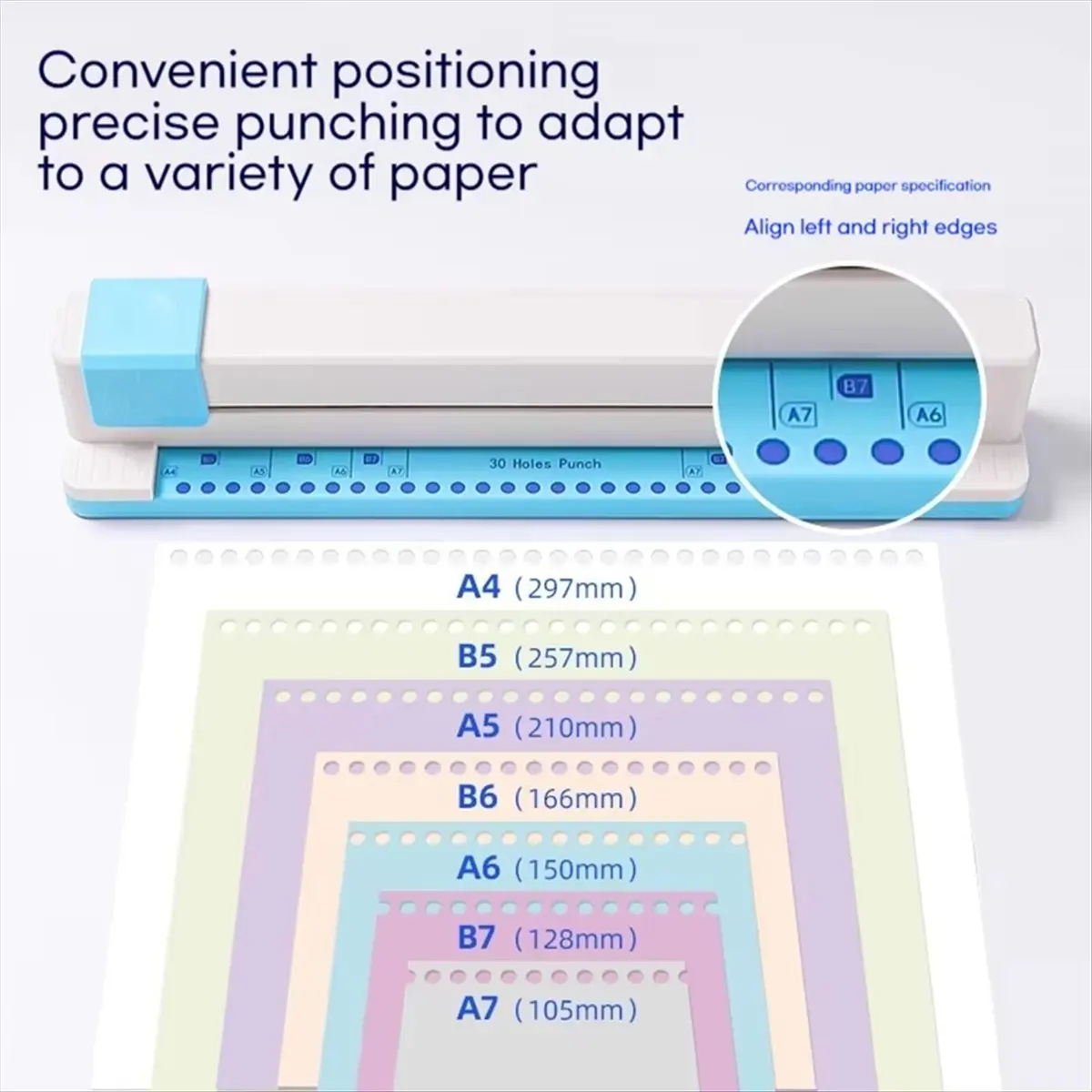 【Best Seller】30 Hole Paper Punch, 30 Hole Document Collar Punching Machine Manual DIY A4 Punching Machine Supplies
