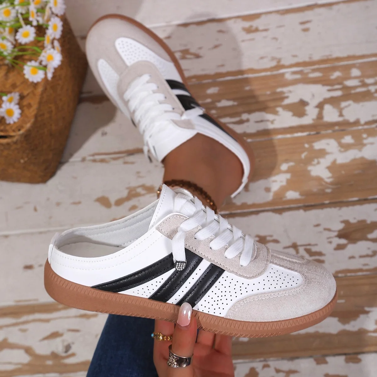 Women's Lightweight Soft Bottom Backless Slip-On Sandals 2026 New Arrivals Retro Flat Casual Shoes Slip-On Backless Mule Sandals
