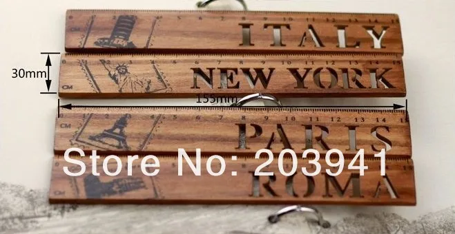 1pcs/lot Exquisite Vintage Hollow City Name Creative Wooden Straight Ruler For School Gift Bookmark Office Supply 4 Dseign