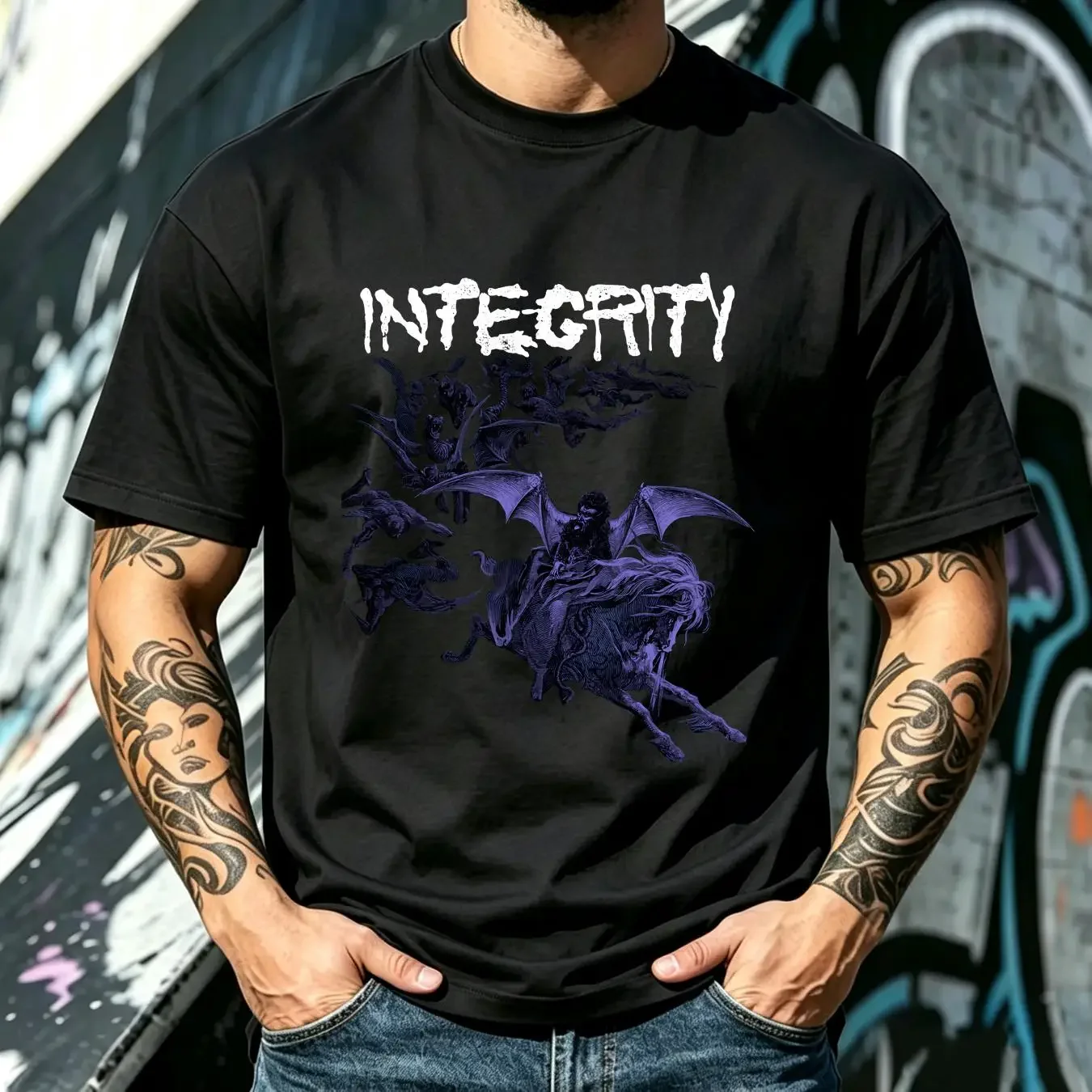 washed T Shirt integrity scorched earth vintage Washed Unisex fashion Top For Everyday Wear Stylish Stretched Casual graphic