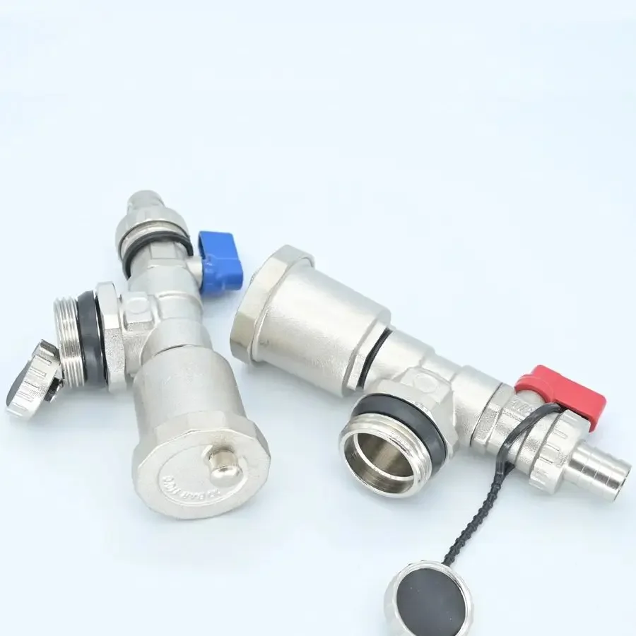 One Set/ DN25 Brass End Part with Air Vent Valve,Drain Valve