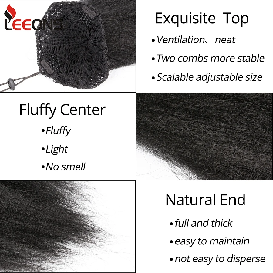 Long Afro Puff Kinky Straight Lantern Braid Bubble Ponytails Extension Drawstring Synthetic Clip In Hairpiece Ponytail For Women