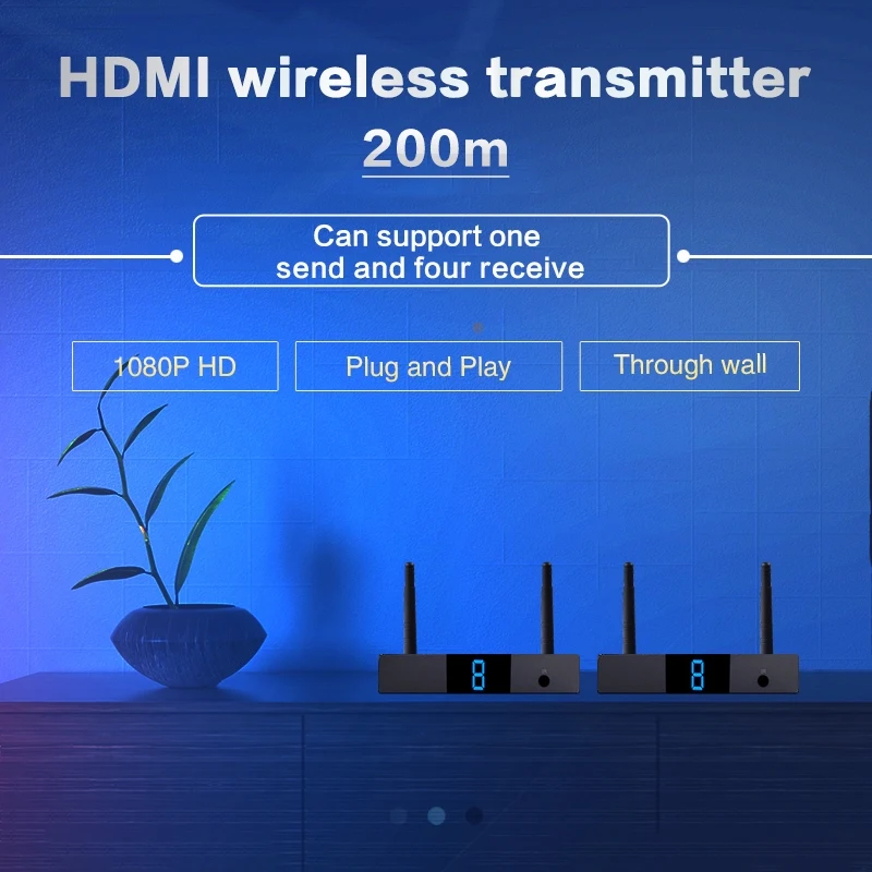 جهاز إرسال فيديو موسع HDMI لاسلكي 200 متر و5 جيجا جهاز استقبال ماكس إلى 4 RX لجهاز STB PS4 DVD كمبيوتر محمول وكمبيوتر شخصي إلى شاشة التلفزيون