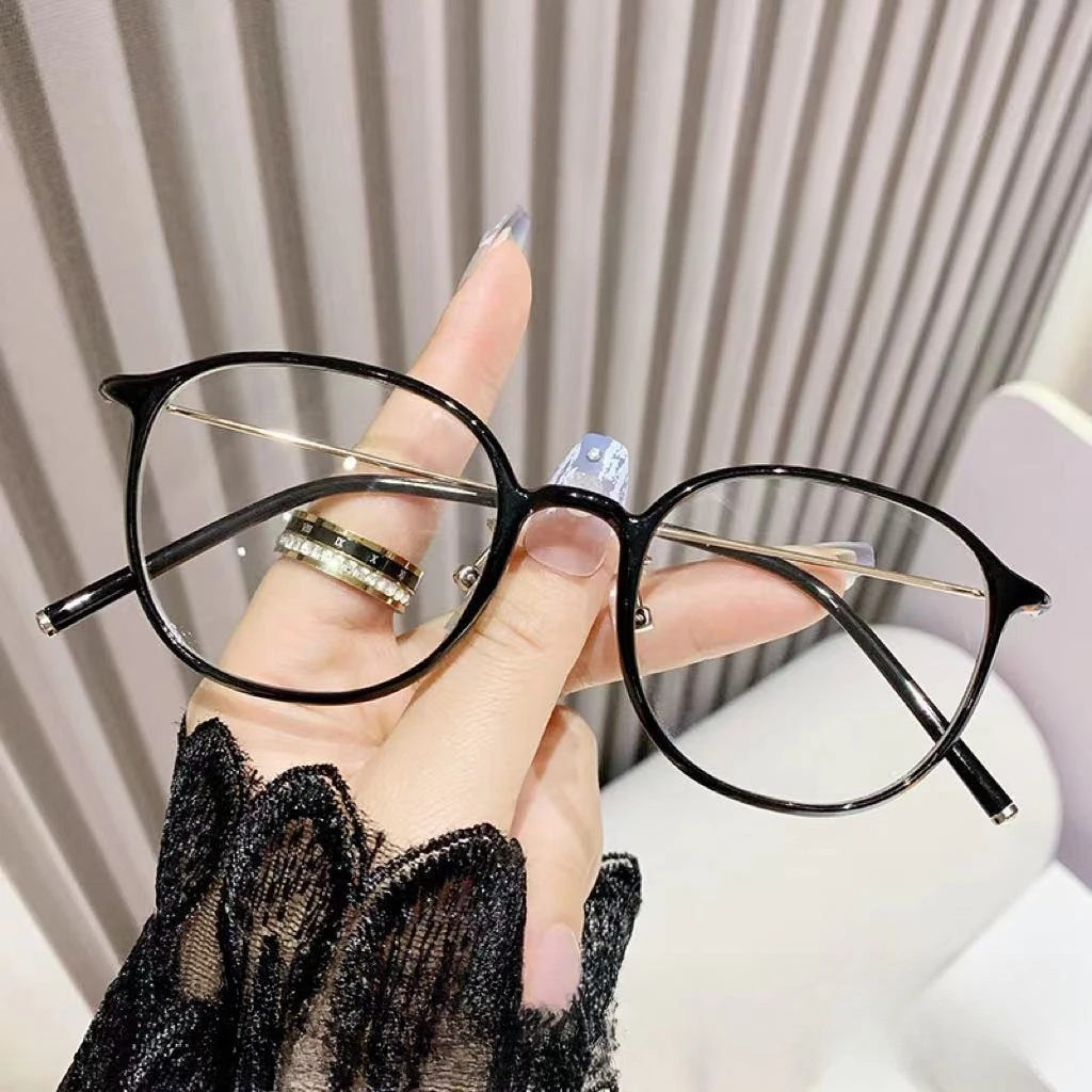 Presbyopie-Brille mit PC + Metallrahmen, runde Schildpatt-Anti-Blaulicht-Brille, 0 Grad, kann zur Dekoration verwendet werden – Detail 4