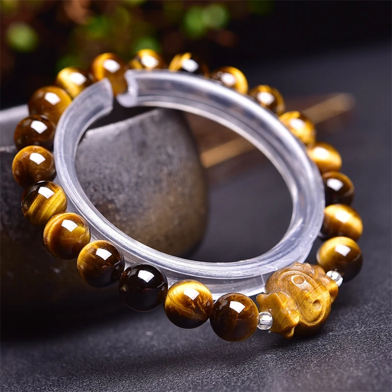 

8MM Natural Yellow Tiger Eye Stone Bracelet Design Stretch Polychrome Handmade Beads Healing Women Jewelry Gift 1pcs