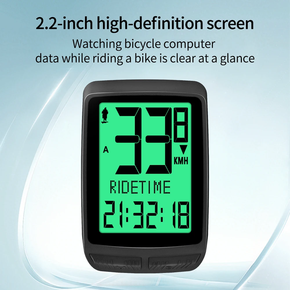 

Wireless Bike Speedometer Odometer Stopwatch with Backlight Ultra-Long Standby Button Battery Cycling Computer Accessory