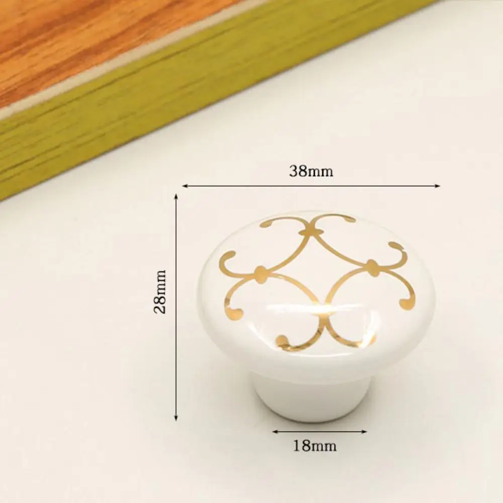 Simple Single Hole Ceramic Cabinet Knob Round Vintage Door Pull Handles European Style Drawer Knobs Hardware