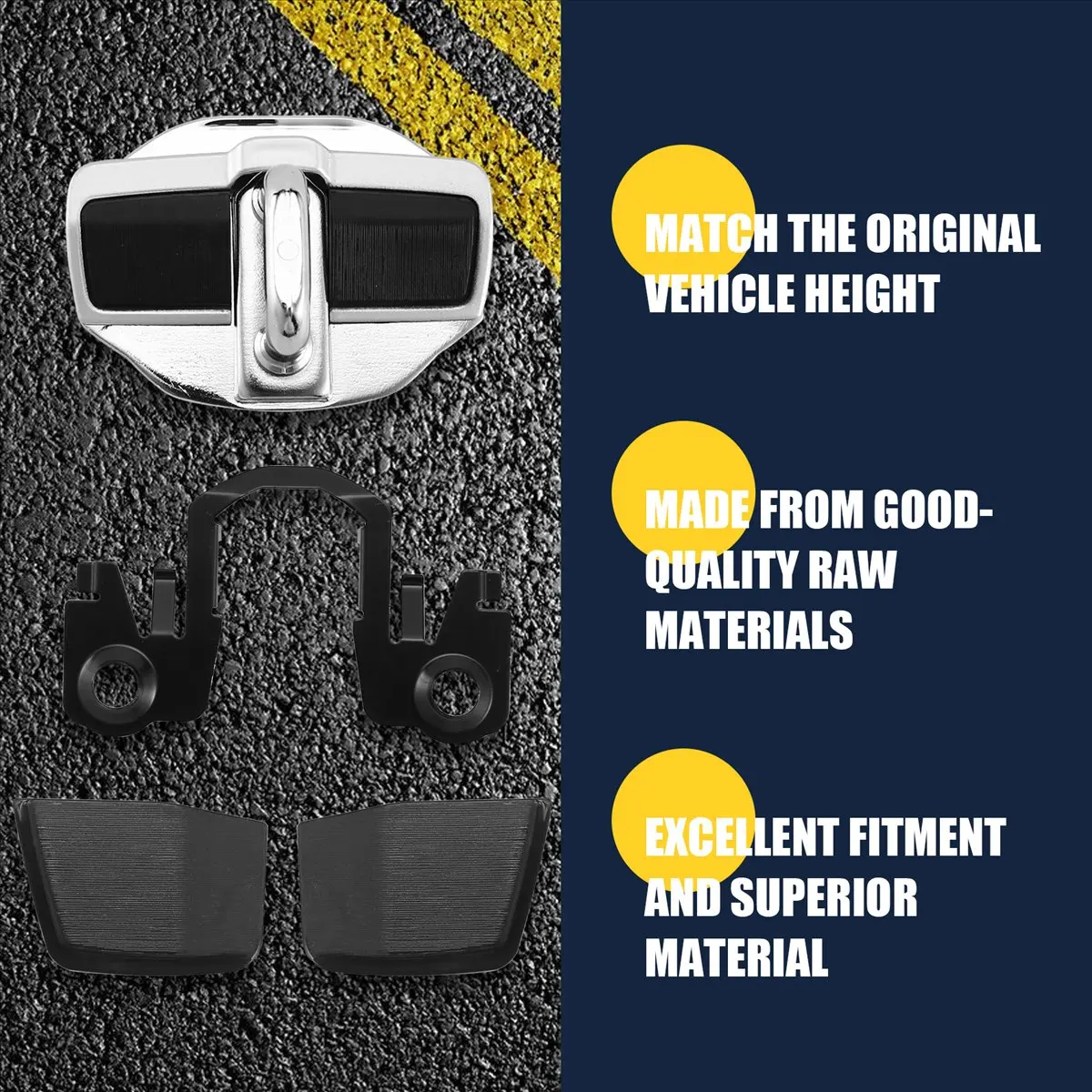 #54X Door lock cover,1 Set Door Stabilizer Door Lock Protector for Honda Accord Civic (Black & Silver)