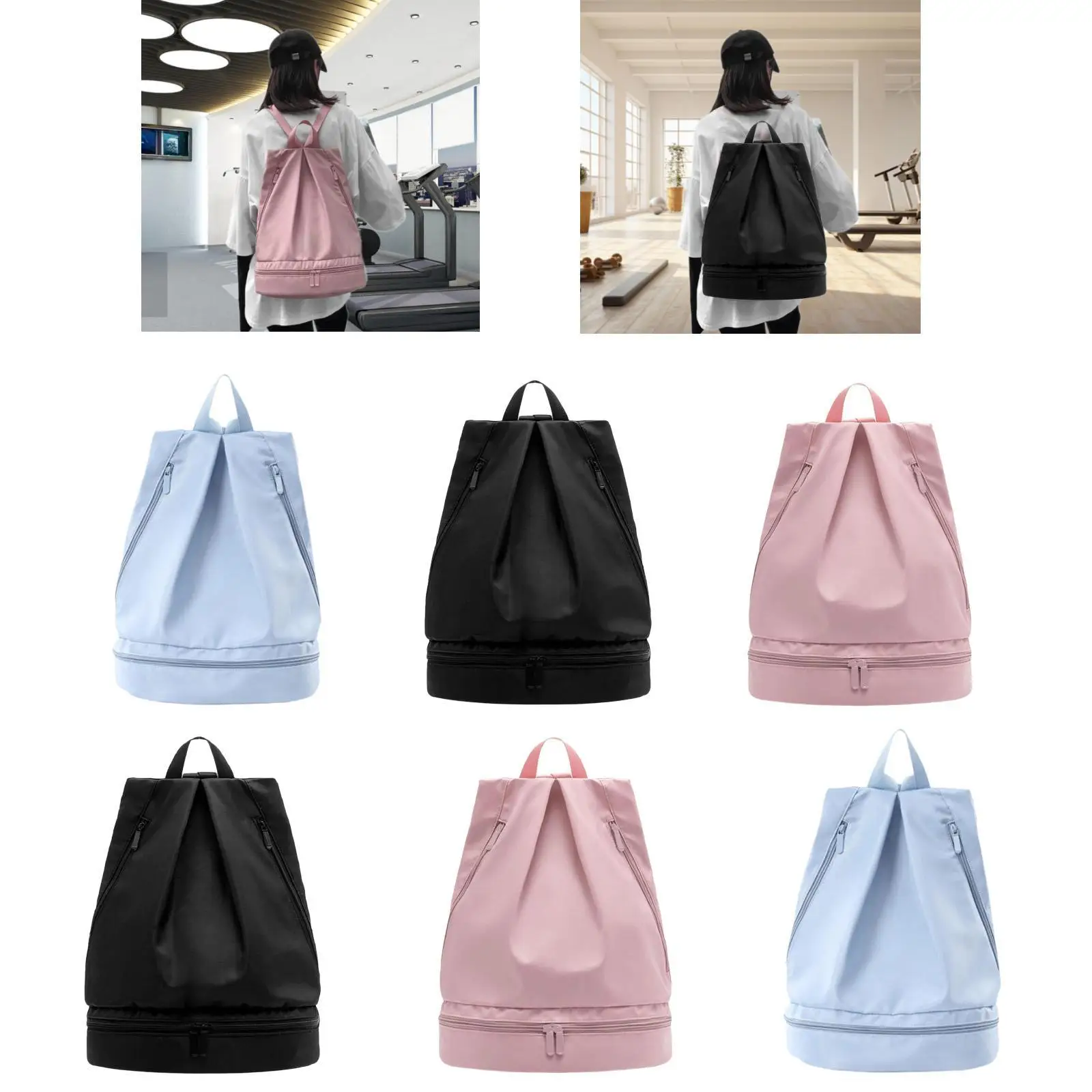 

Drawstring Backpack Gym Bag for Women Water Resistant Rucksack Swimming Bag for Swimmers Outdoor Activities Dance Traveling Yoga