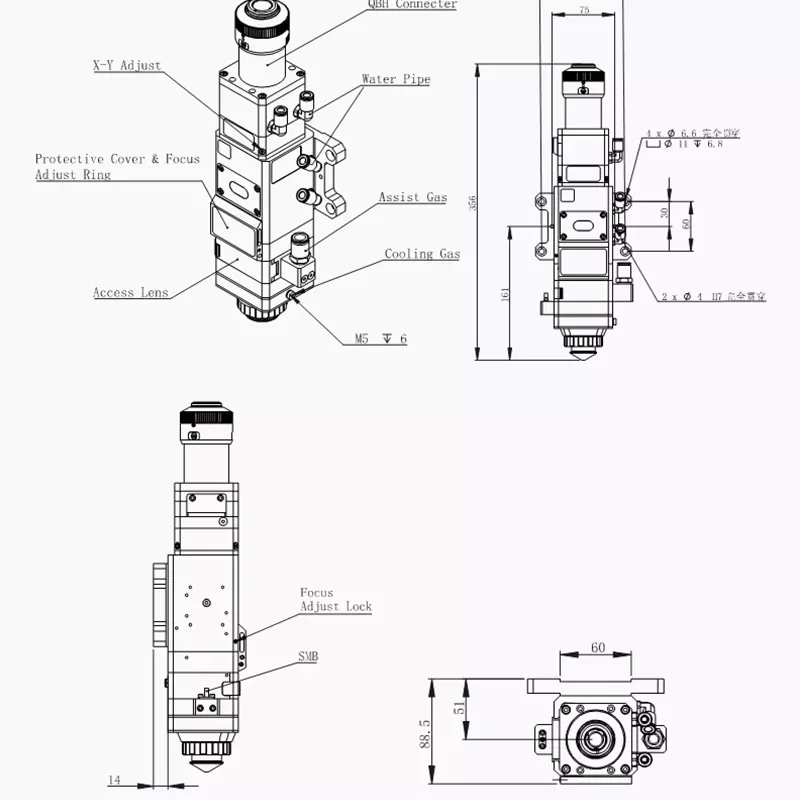 BT240 Cutting Head For Laser Machine 2000W Ray Tools