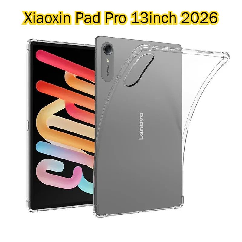

Для Lenovo Xiaoxin Pad Pro GT 13 2026 Idea Tab Pro Gen2 Plus 12.1 11 дюймов: Мягкий чехол из ТПУ с воздушной подушкой, прозрачный силиконовый чехол TB376FC/TB378FC