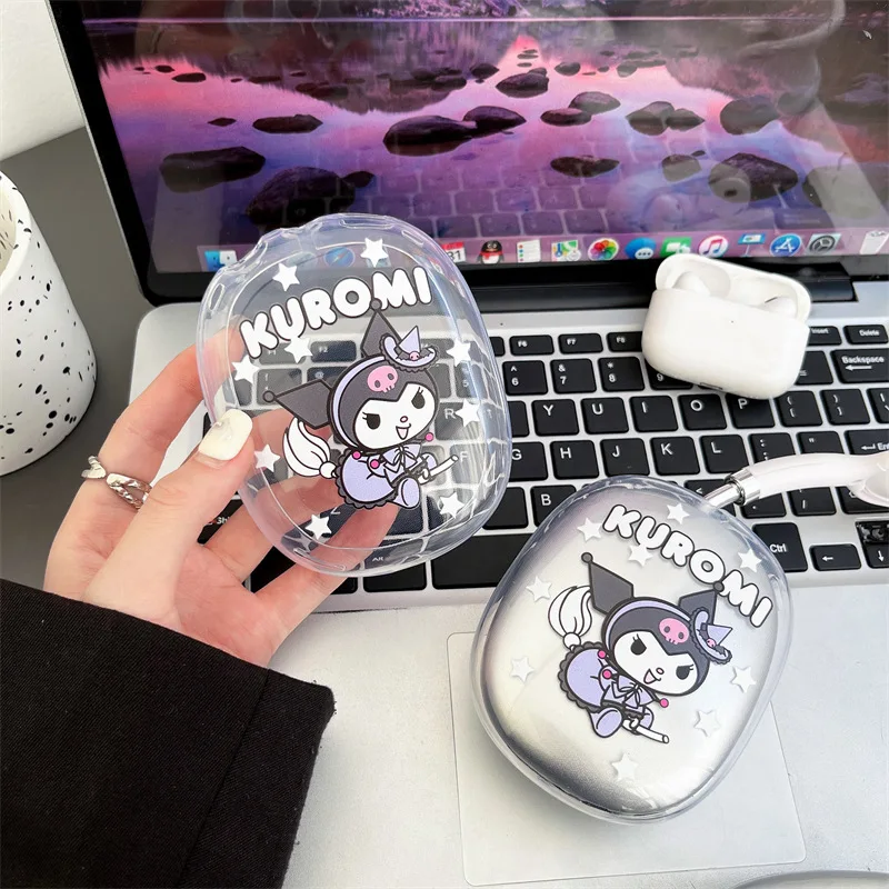 Kawaii Cinnamoroll Hello Kitty Anime Cute My Melody Airpods Max Cartoon Sanrio cuffie Set Magic Broom Kuromi custodia per cuffie