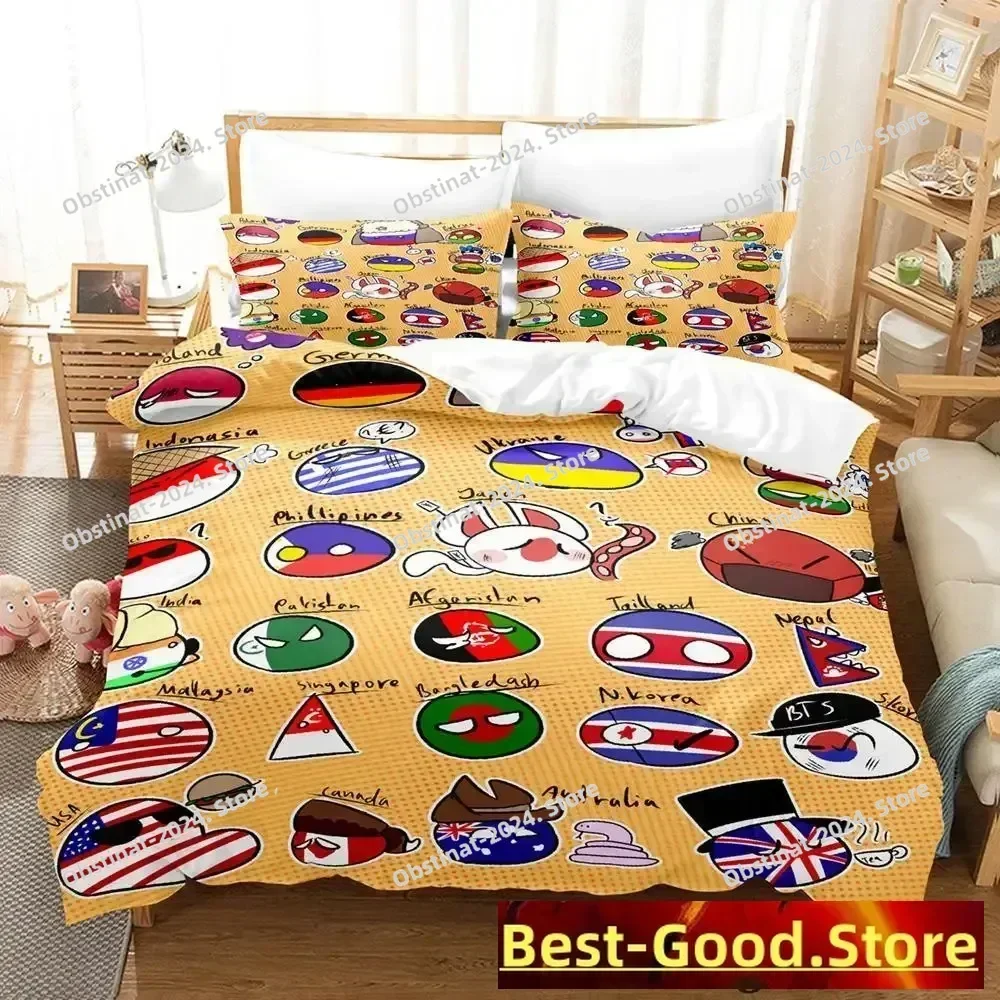 

2023 Countryball Polandballs Bedding Set Printed Bed Set With Pillowcase Duvet Cover Soft Single Double Queen Super King Size