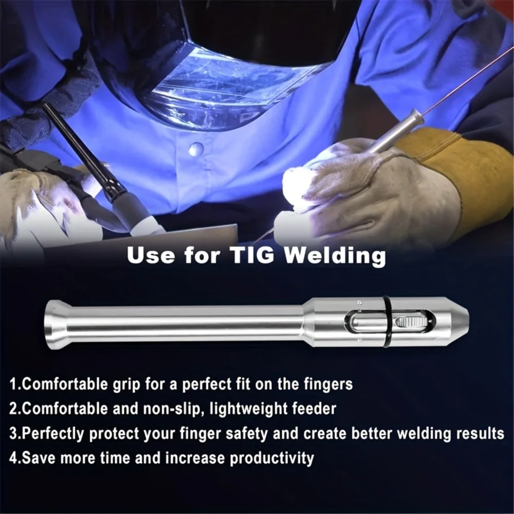 Aluminum Alloy Welding Pen Wire Feeder Holder Welding Tool Compact Wire Feeding Pen Lightweight Silver