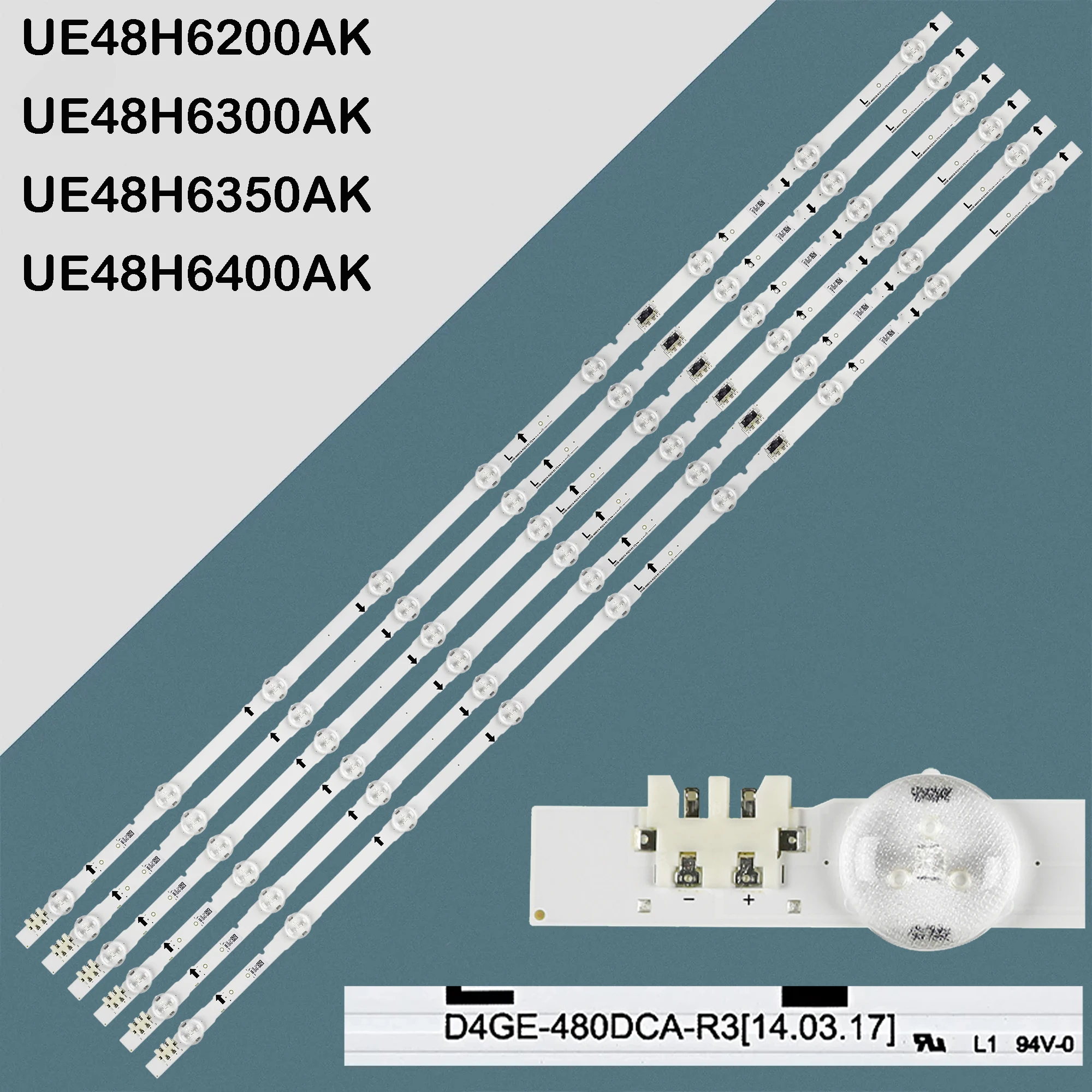 LED-Hintergrundbeleuchtungsstreifen für UE48J6200AU UE48J6200AW UE48J5100AK UE48J5100AW UE48J5105AK UE48J5500AW UE48J5505AK UE48J5520AK UE48J5500AK UE48J5530AU UE48J5550AU UE48J6330AU UE48J6390AU