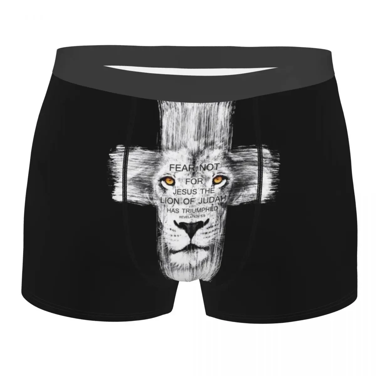 

Cool Lion Of Judah Jesus Cross Lion Men's Underwear Boxer Shorts Panties Funny Breathbable Underpants for Homme S-XXL