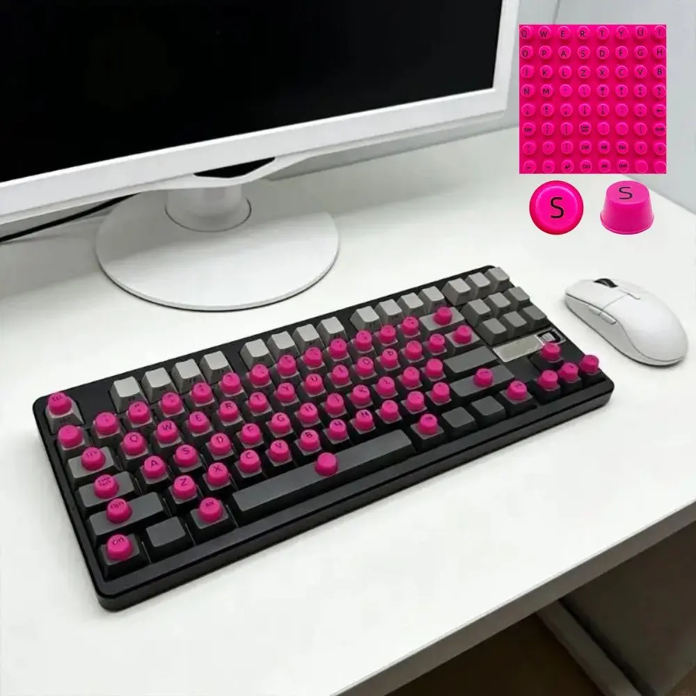 Ergonomic Design Nail Art Keyboard Raisers Silicone Dust Proof Keycap Height Extenders Scratch Proof 64 Keycaps Keyboard Covers