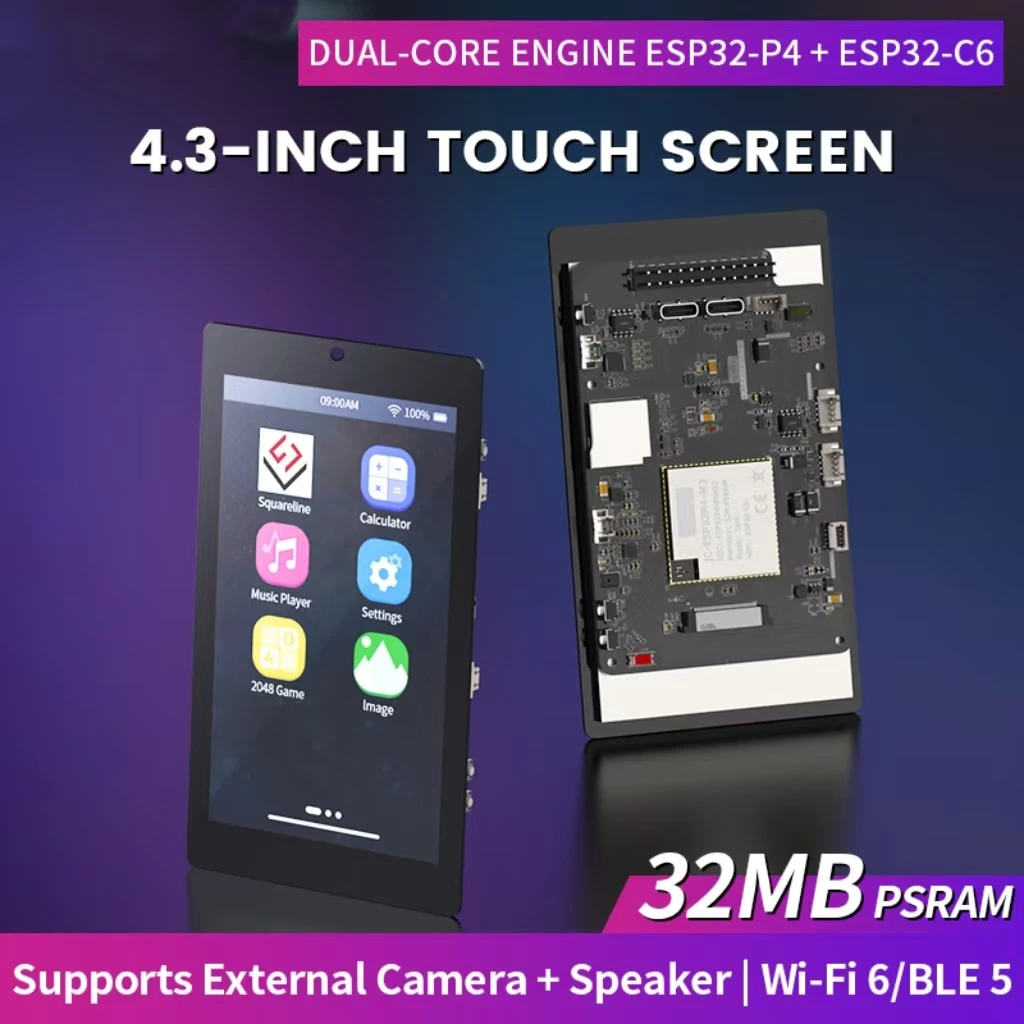 4.3 Inch 480*800 IPS Touch ESP32-P4+ESP32-C6 Dev Board 32MB PSRAM WiFi6 Bluetooth5 IoT Module For Arduino