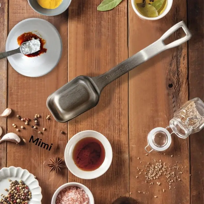 （Summer4）15ml Measurement Coffee Bean Measuring Spoon 304 Stainless Steel Home Use Coffee Powder Weighing Spoon With Long Handle