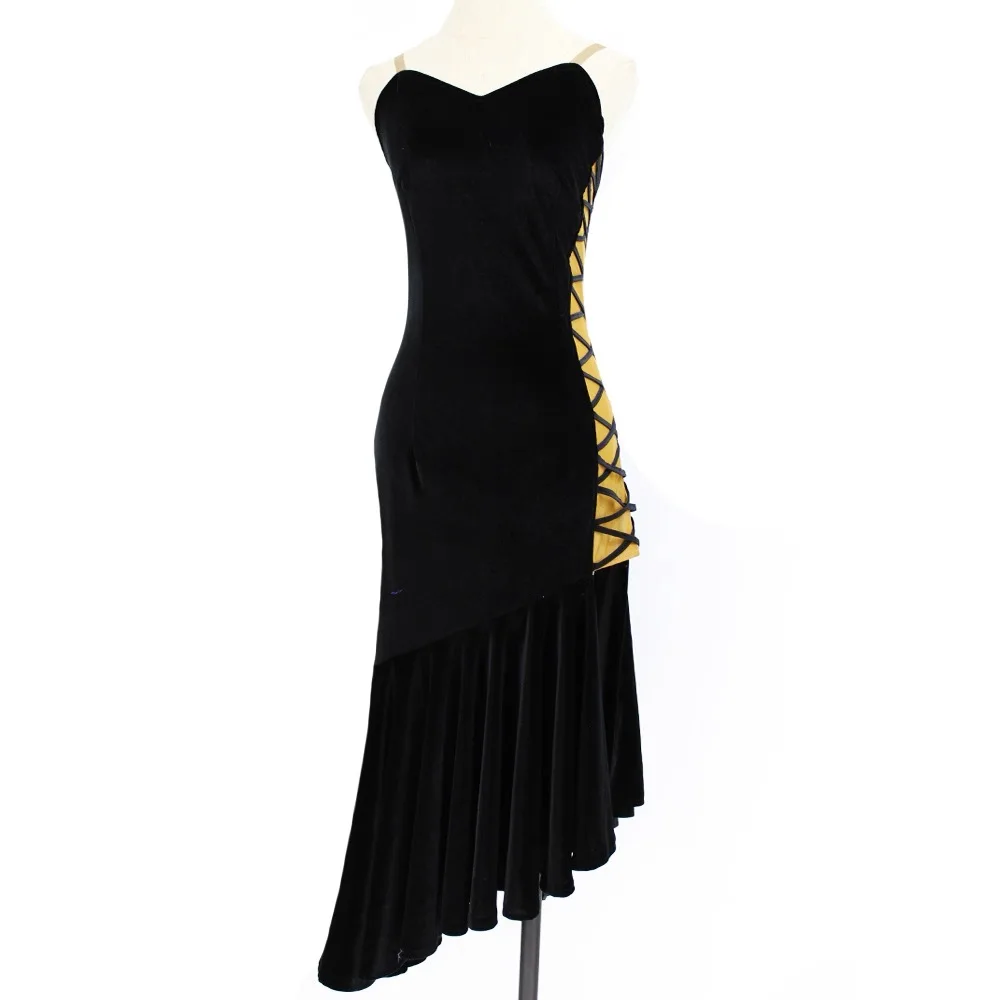 

Latin Competition Dance Skirt Women Simple Design in Black Standard Latin Dance Wear Adult Rumba Chacha Samba Dancing Dress