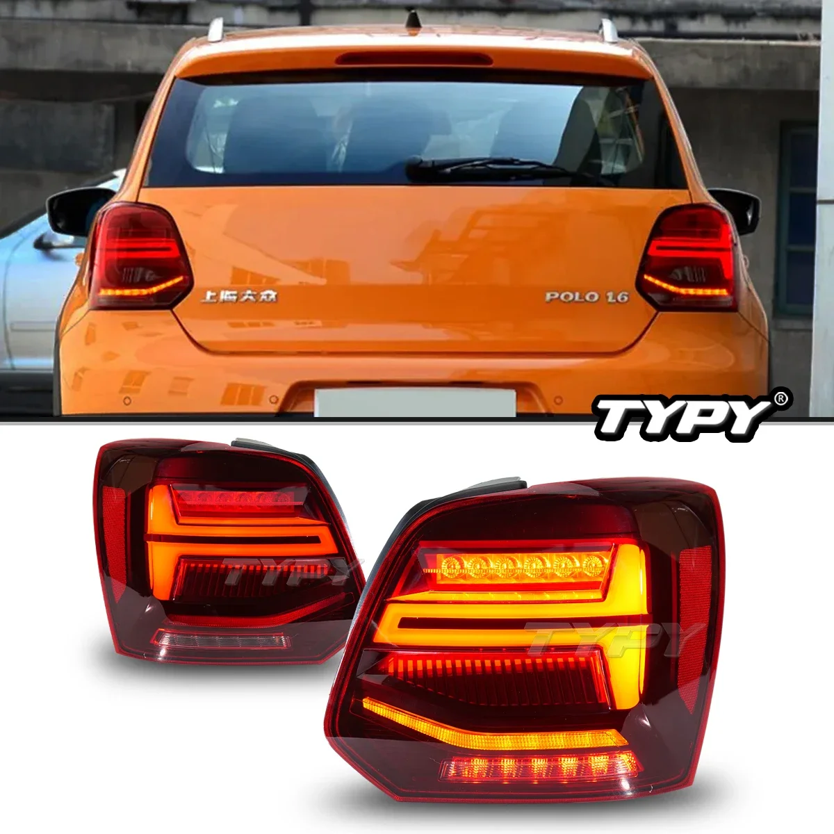 

2 PCS Rear Taillights Assembly For VW Polo 2011-2017 Car LED Lights Car Lamp Part Sequential Turn Signal Auto Accessories